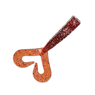 Charlie's Worms Twin tail Shrimp 3" root beer red